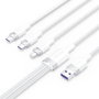 Vention Cable USB 2.0 3 en 1 Lightning, USB-C y Micro-USB, 1.5m, Blanco